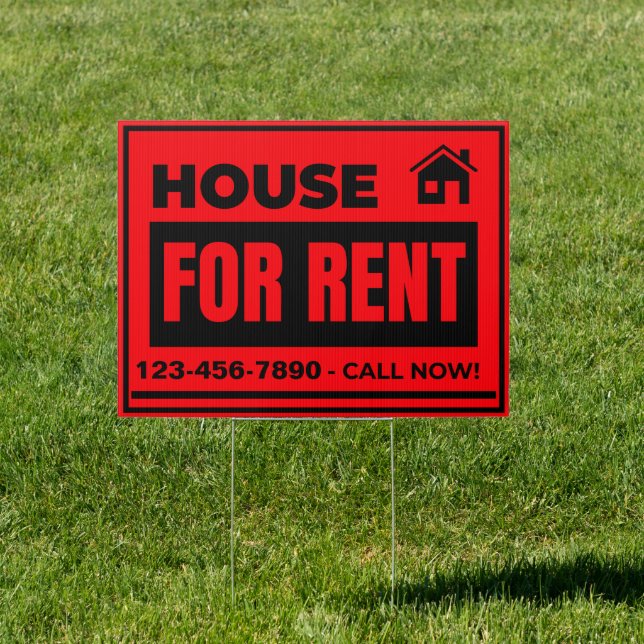 Customize House For Rent Medium Yard Sign (Insitu)