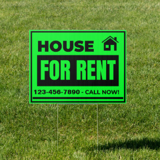 Customize House For Rent Medium Yard Sign