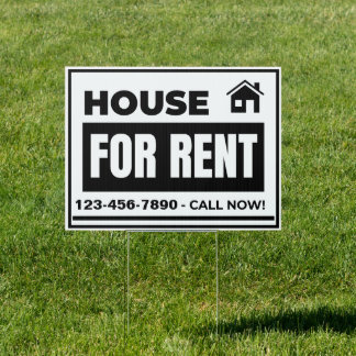 Customize House For Rent Medium Yard Sign