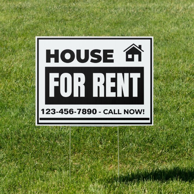 Customize House For Rent Medium Yard Sign (Insitu)