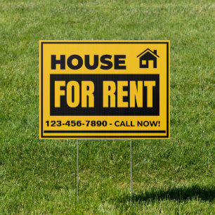 Customize House For Rent Medium Yard Sign