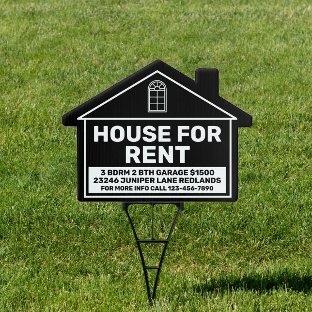 Customize House For Rent Owner Yard Sign (Insitu)