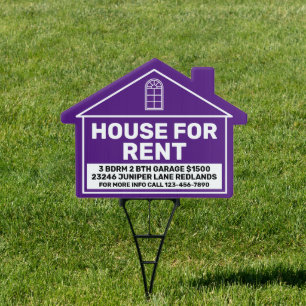 Customize House For Rent Owner Yard Sign