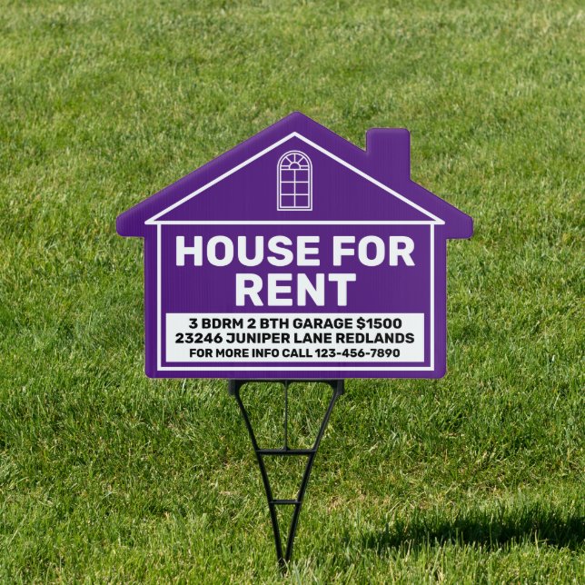 Customize House For Rent Owner Yard Sign (Insitu)