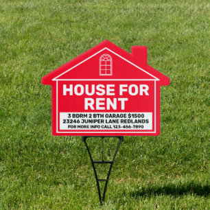 Customize House For Rent Owner Yard Sign