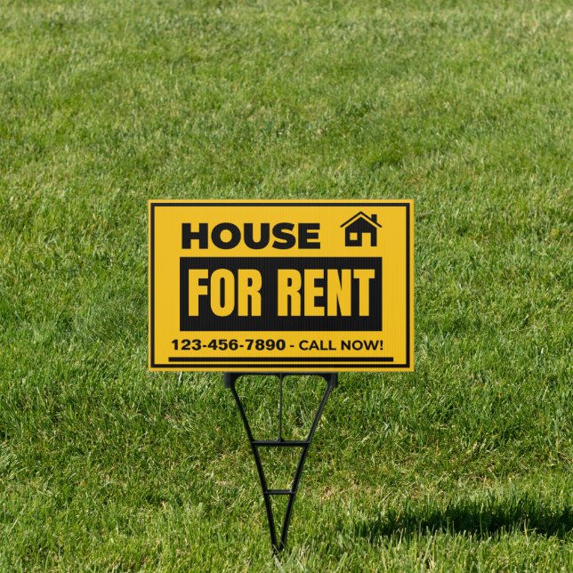 Customize House For Rent Yard Sign (Insitu)