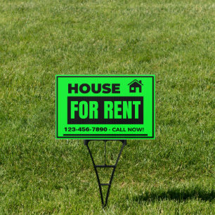 Customize House For Rent Yard Sign