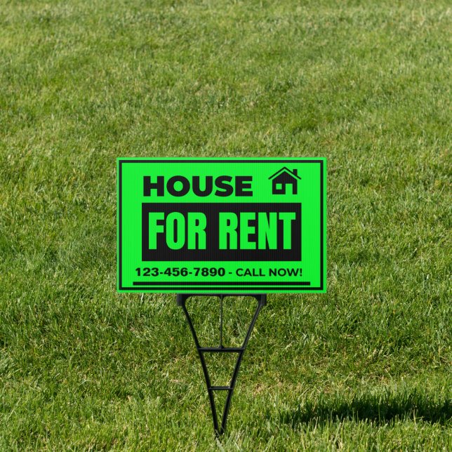 Customize House For Rent Yard Sign (Insitu)
