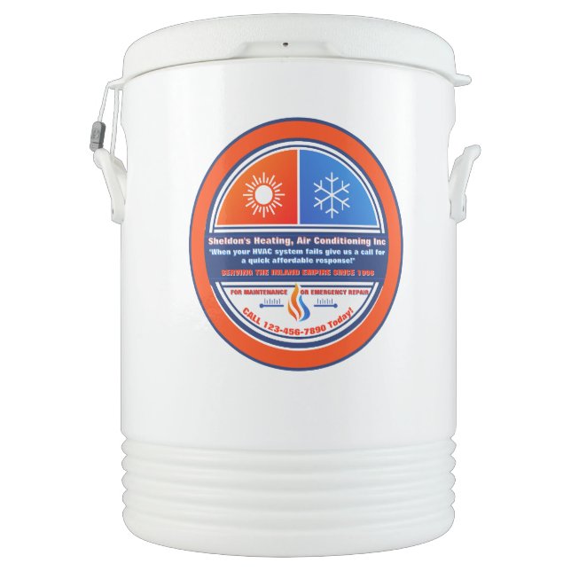 Customize HVAC  Company Furnace AC Unit Advert  Beverage Cooler (Back)