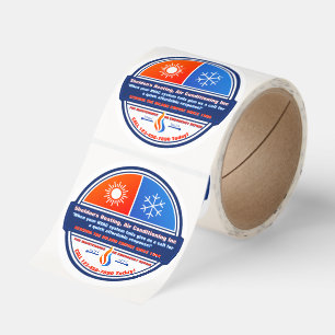 Customize HVAC Company Furnace AC Unit Advert Classic Round Sticker