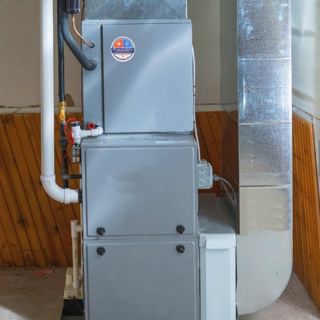 Customize HVAC  Company Furnace AC Unit Advert  Classic Round Sticker (Creator Uploaded)