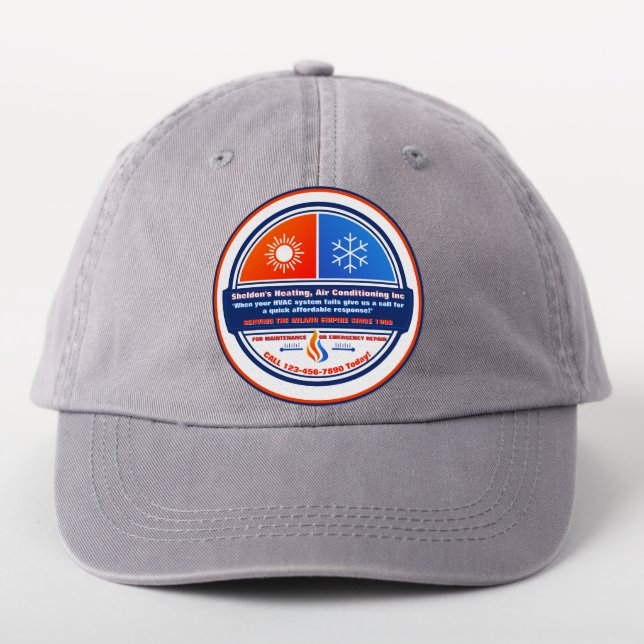 Customize HVAC  Company Furnace AC Unit Advert  Patch (On Headwear)