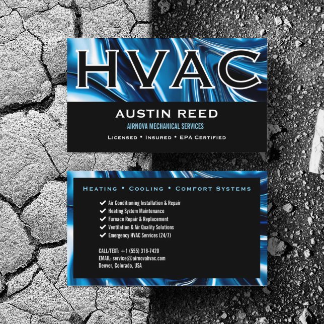 Customize HVAC Heating Air Cooling Conditioning Business Card (personalize with your business card)