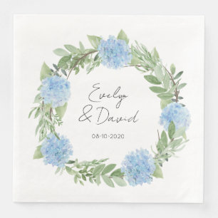 Customize Hydrangea Watercolor Paper Dinner Napkins