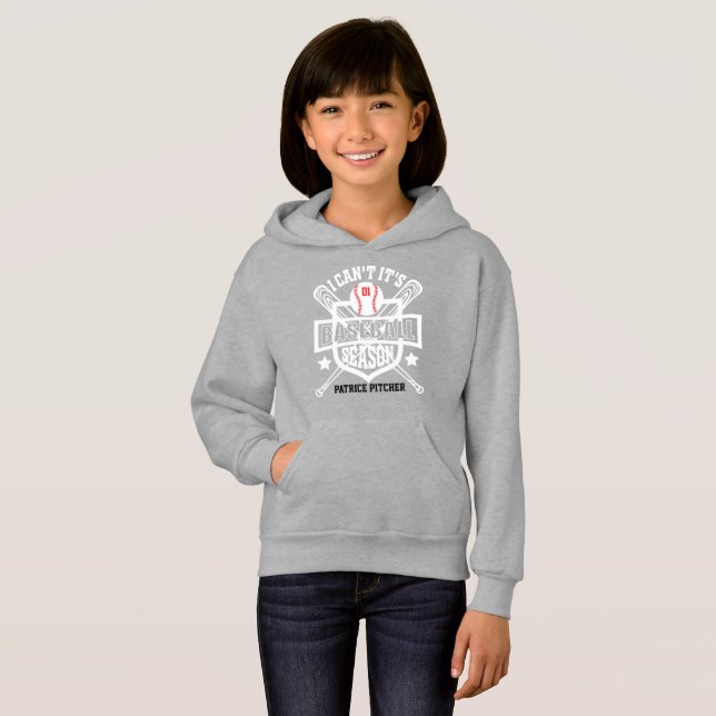 Customize I Can't Its Baseball Season Number Posit Hoodie (Front Full)