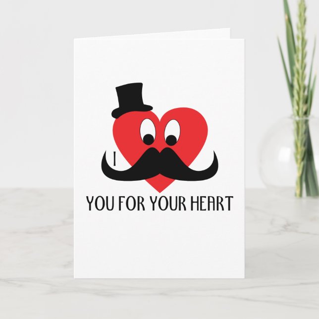 Customize I mustache you for your heart Holiday Card (Front)