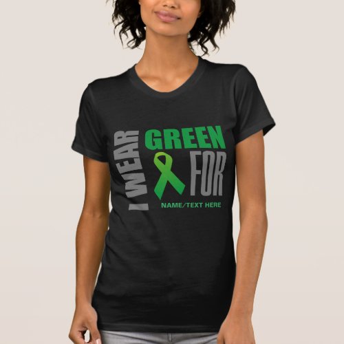 Customize I wear green awareness ribbon T_Shirt