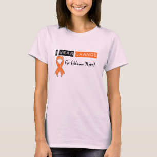 Customize I Wear Orange Ribbon Kidney Cancer T-Shirt