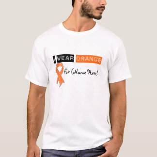 Customize I Wear Orange Ribbon Leukemia T-Shirt