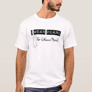 Customize I Wear Pearl Ribbon Lung Cancer T-Shirt