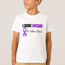 Customize I Wear Purple Ribbon Pancreatic Cancer T-Shirt