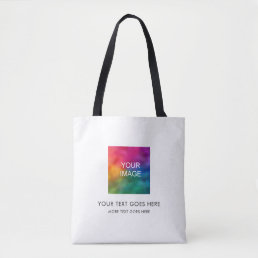 Customize Image Text Elegant Template Trendy Tote Bag