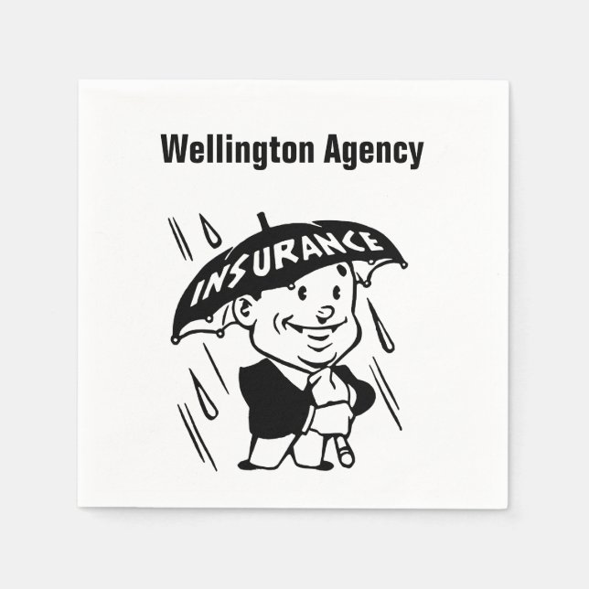 Customize Insurance Agent or Agency Paper Napkins (Front)