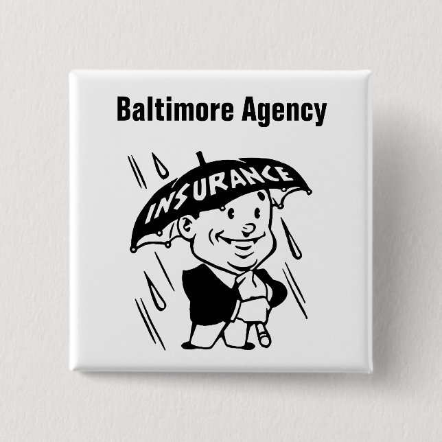 Customize Insurance Agent or Agency Pinback Button (Front)
