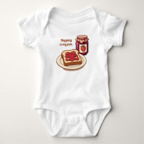 [Customize] is my jam - cute jam and toast cartoon Baby Bodysuit