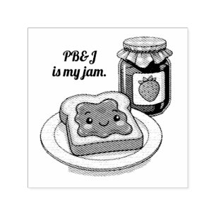 [Customize] is my jam - cute jam and toast cartoon Self-inking Stamp