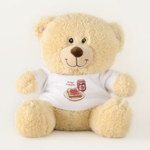 [Customize] is my jam - cute jam and toast cartoon Teddy Bear