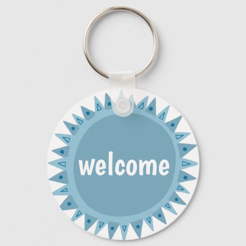 CUSTOMIZE IT Blue Sun Sunshine Name Tag Text Keychain