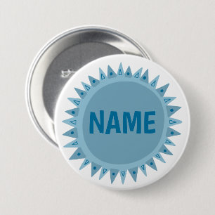 CUSTOMIZE IT Blue Sunshine Name Tag  Button