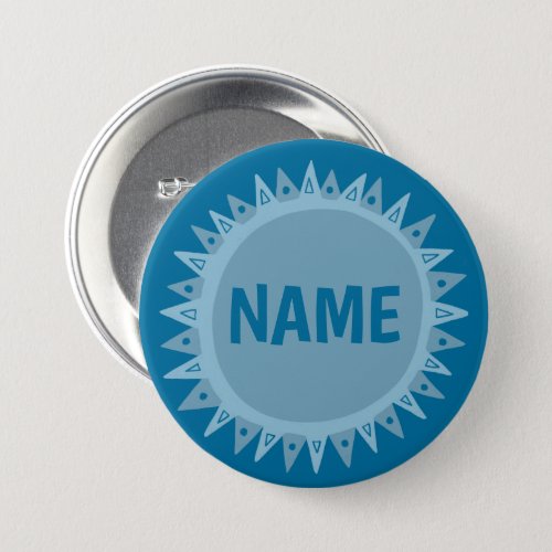 CUSTOMIZE IT Blue Sunshine Name Tag Button