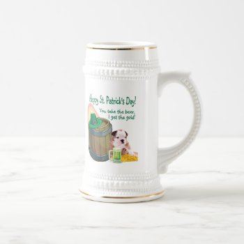 Customize It! Bulldog Puppy St Patrick’s Day Stein by 4westies at Zazzle