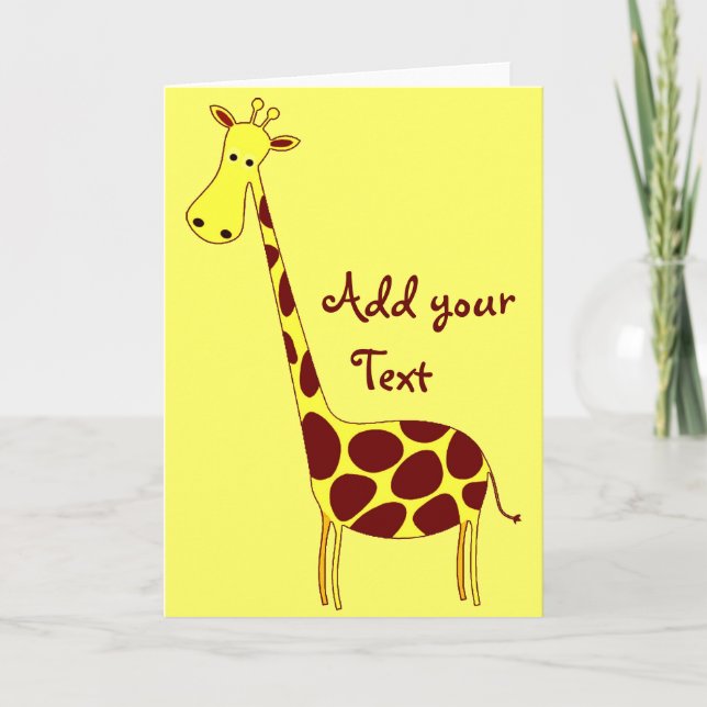 Customize It! Cute Giraffe Design Card (Front)