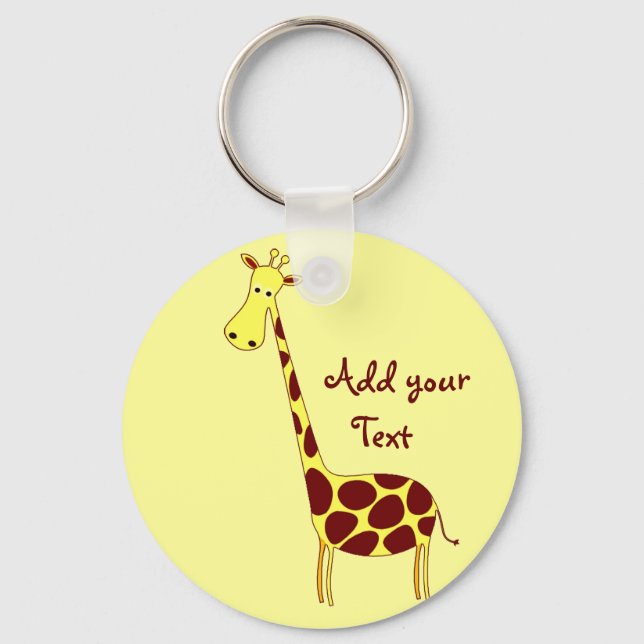 Customize It! Cute Giraffe Design Keychain (Back)