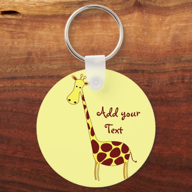Customize It! Cute Giraffe Design Keychain (Front)
