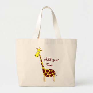 Customize It! Cute Giraffe Design Large Tote Bag