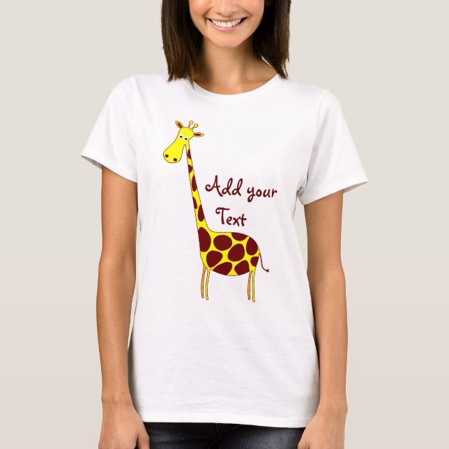 Customize It! Cute Giraffe Design T-Shirt (Front)
