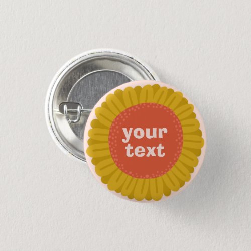 CUSTOMIZE IT Cute Sunflower Daisy Name Tag Button