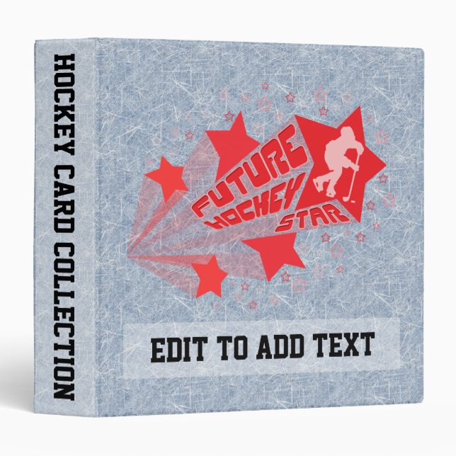 Customize It! Future Hockey Star 3 Ring Binder (Front/Spine)