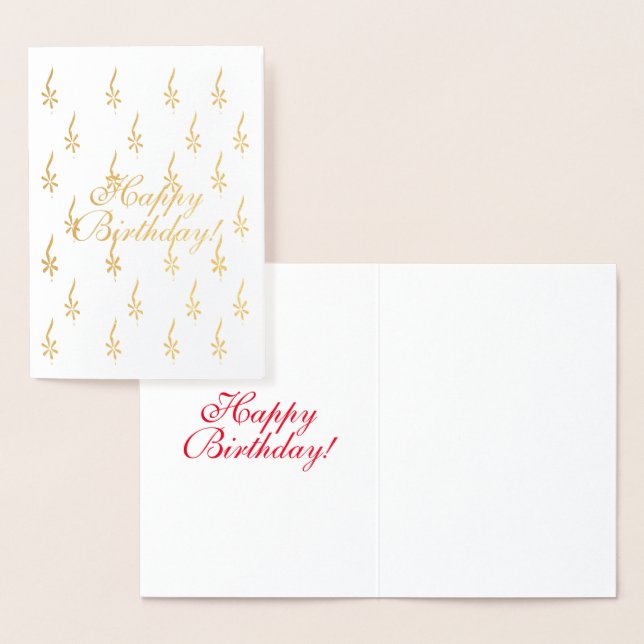 Customize it, Happy Birthday - silver or gold Foil Card (Display)
