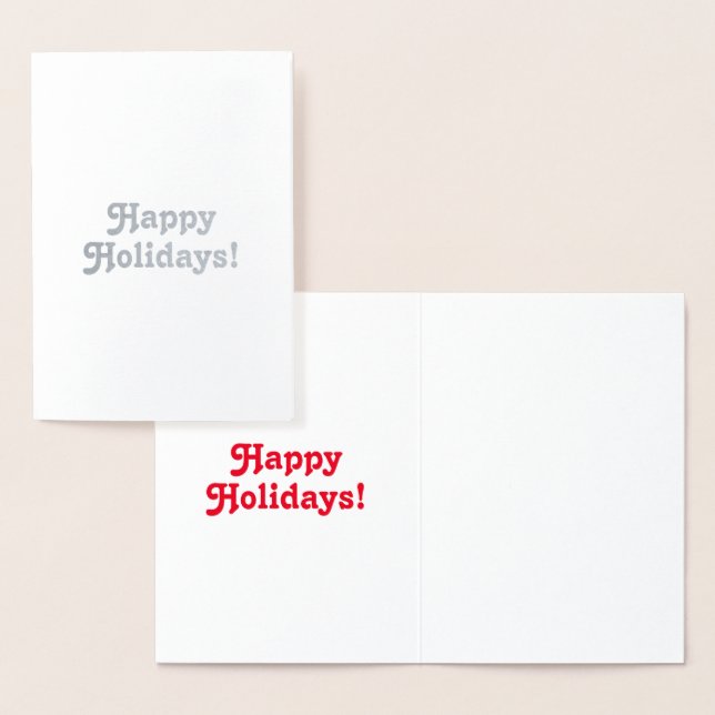 Customize it, Happy Holidays, red - silver or gold Foil Card (Display)