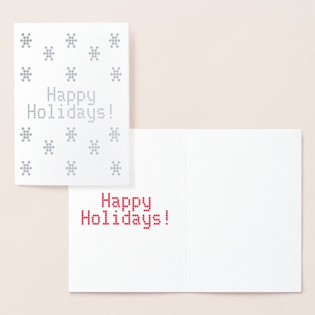 Customize it, Happy Holidays, snowflakes Foil Card (Display)