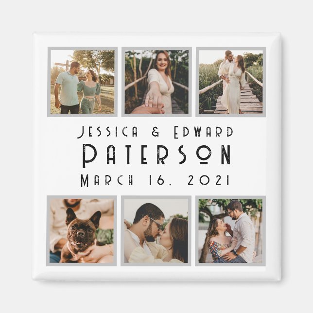 Customize It, Love Photos Modern Personalized Gift Magnet (Front)