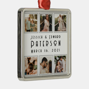 Customize It, Love Photos Modern Personalized Gift Metal Ornament