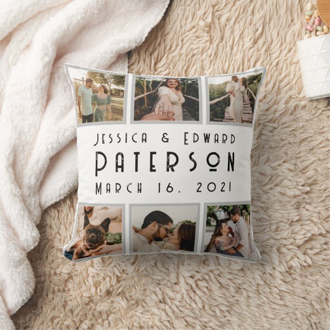 Customize It, Love Photos Modern Personalized Gift Throw Pillow (Blanket)