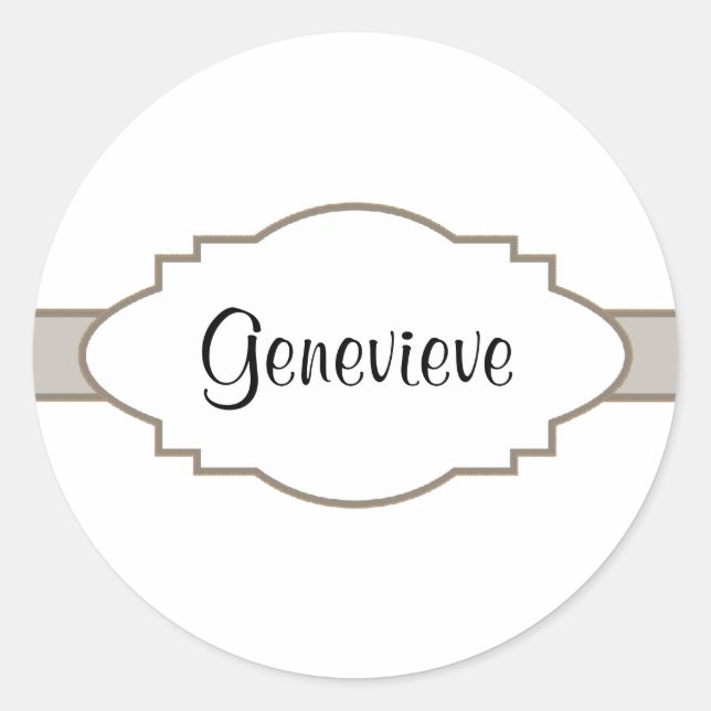 Customize It! Nameplate Classic Round Sticker (Front)