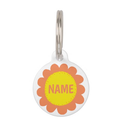CUSTOMIZE IT Orange Daisy Flower Name Tag  ID